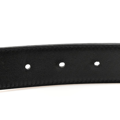 Gucci GG Supreme Monogram Plutone Calfskin Double G Reversible 30mm Belt 80 32 Beige Ebony Black 3 of 4