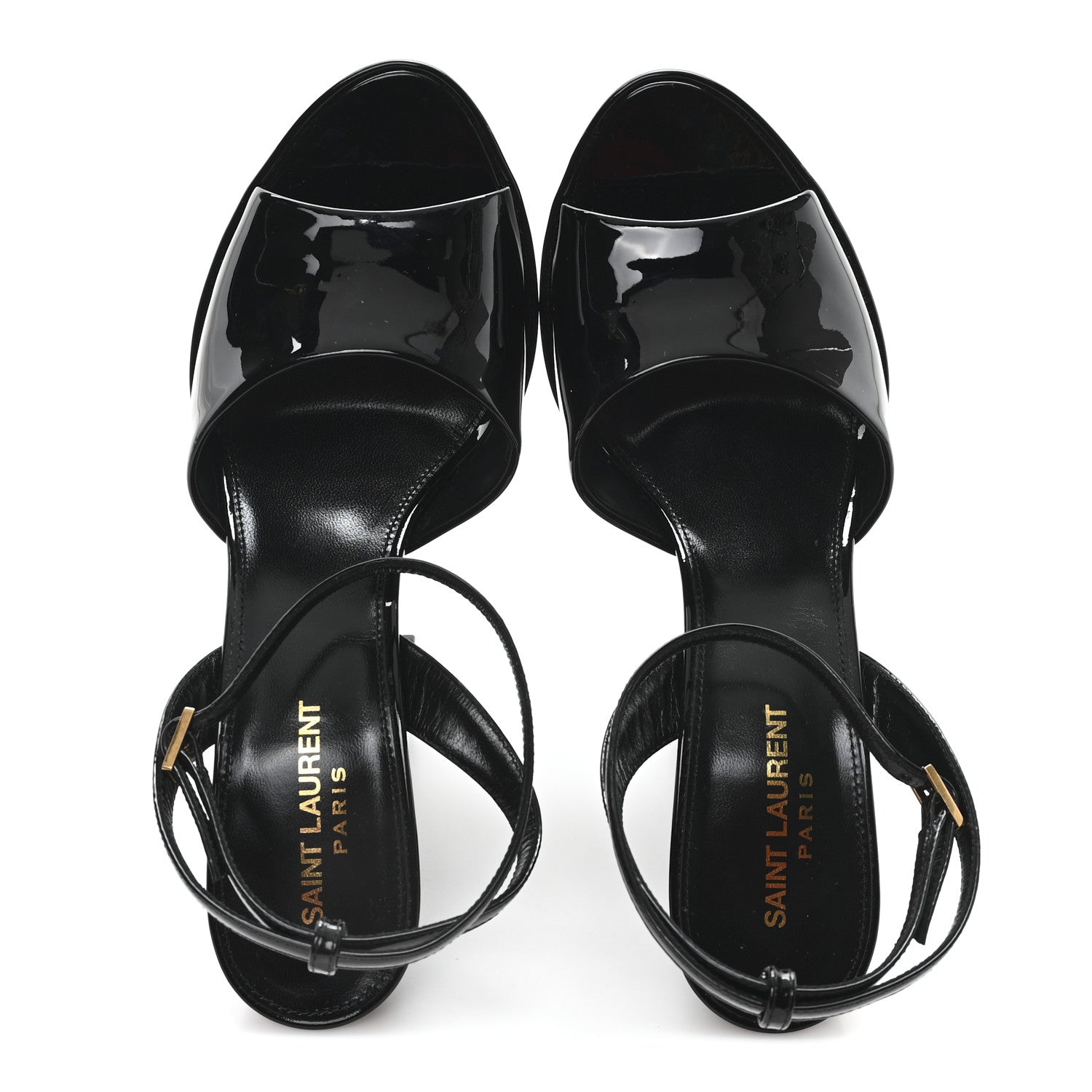 Saint Laurent Patent Sexy 95 Tanouk Platform Sandals 39.5 Black 2 of 10