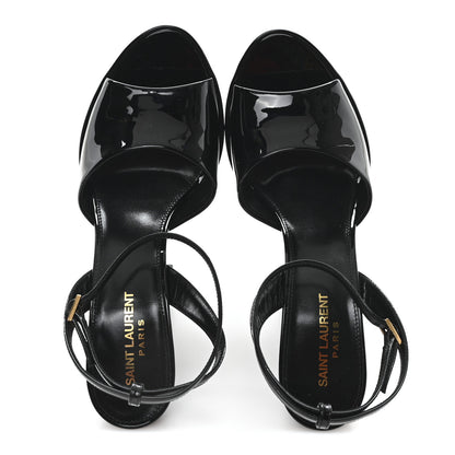 Saint Laurent Patent Sexy 95 Tanouk Platform Sandals 39.5 Black 2 of 10
