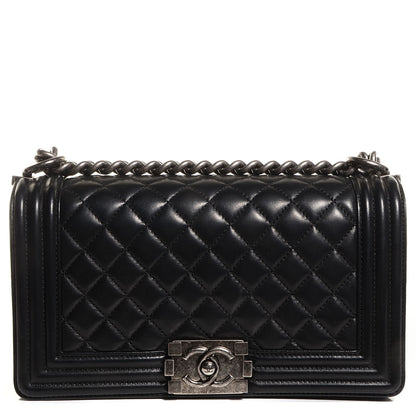 Chanel Lambskin Quilted Medium Boy Flap Black 1 of 9