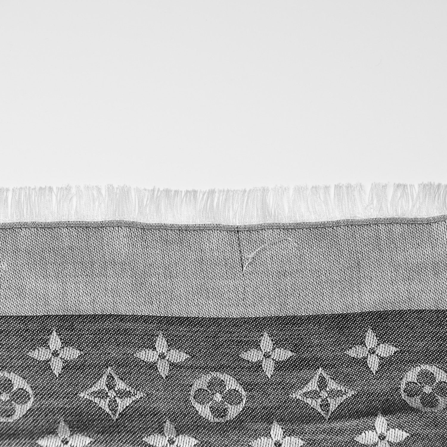 Louis Vuitton Silk Wool Monogram Denim Shawl Black 4 of 10