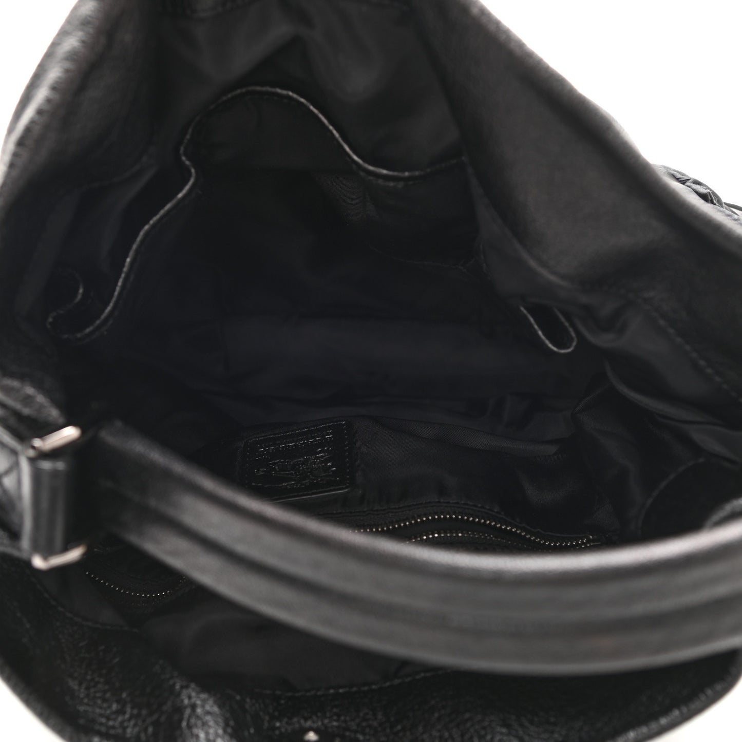 Nylon Tonal Check Drawstring Tote Black