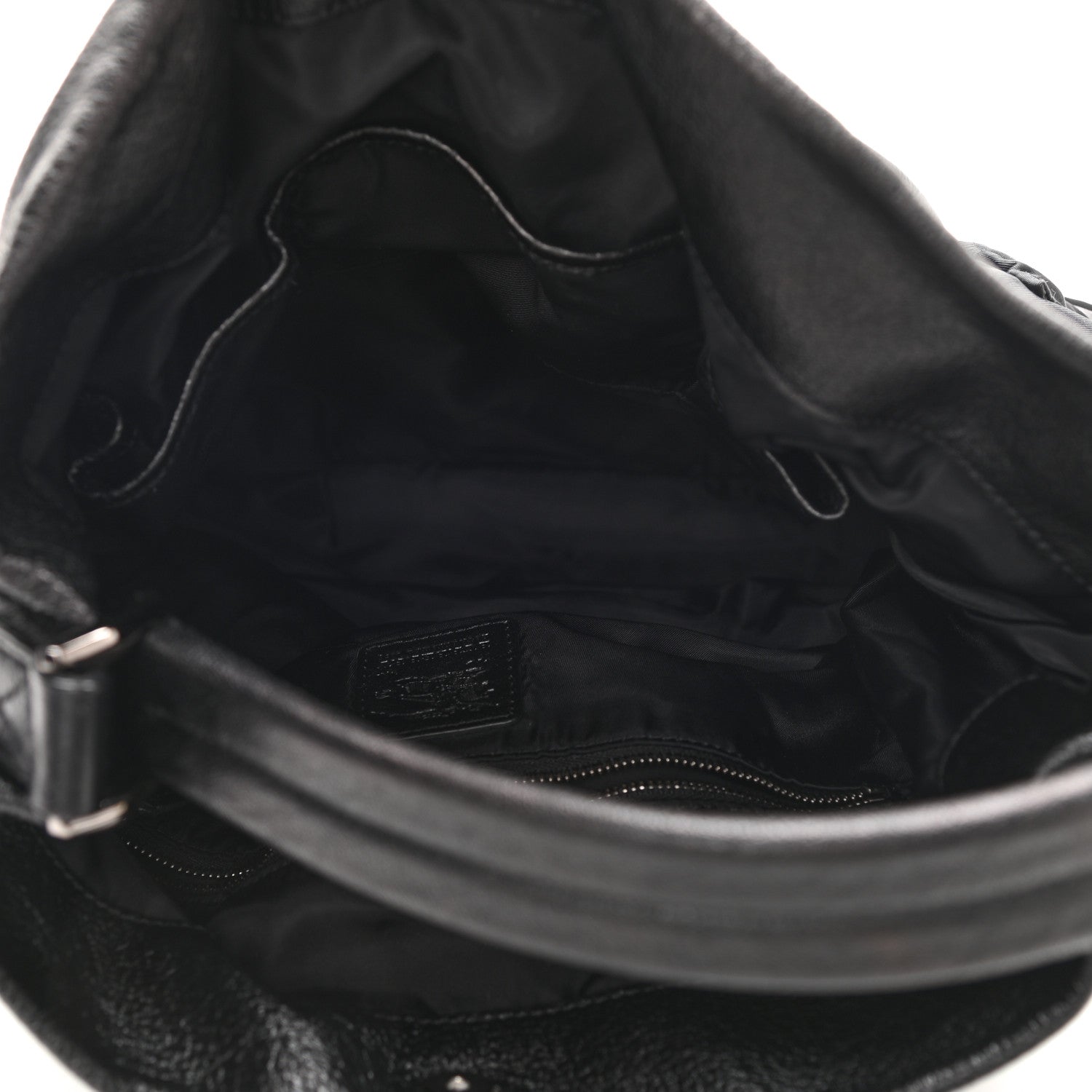 Burberry Nylon Tonal Check Drawstring Tote Black 4 of 10