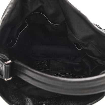 Burberry Nylon Tonal Check Drawstring Tote Black 4 of 10
