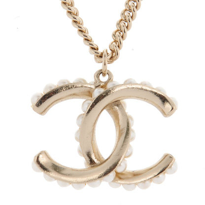 Chanel Pearl CC Pendant Necklace Gold 4 of 6