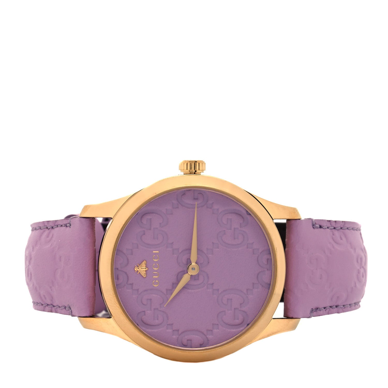 Gucci Stainless Steel Calfskin 38mm G-Timeless Quartz Watch Lilac 2 of 5