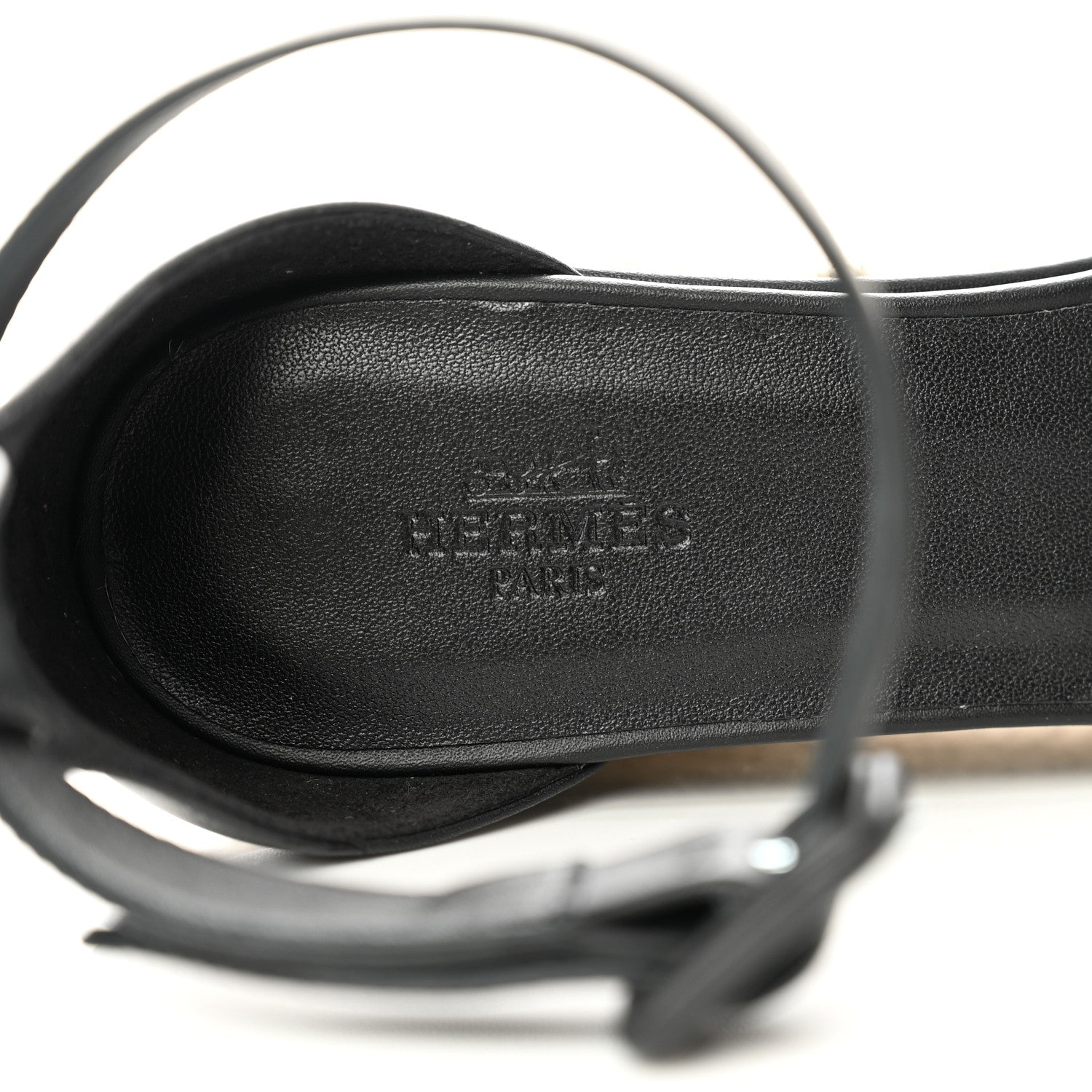Hermes Goatskin Elda Espadrille Wedge Sandals 38 Black 8 of 9
