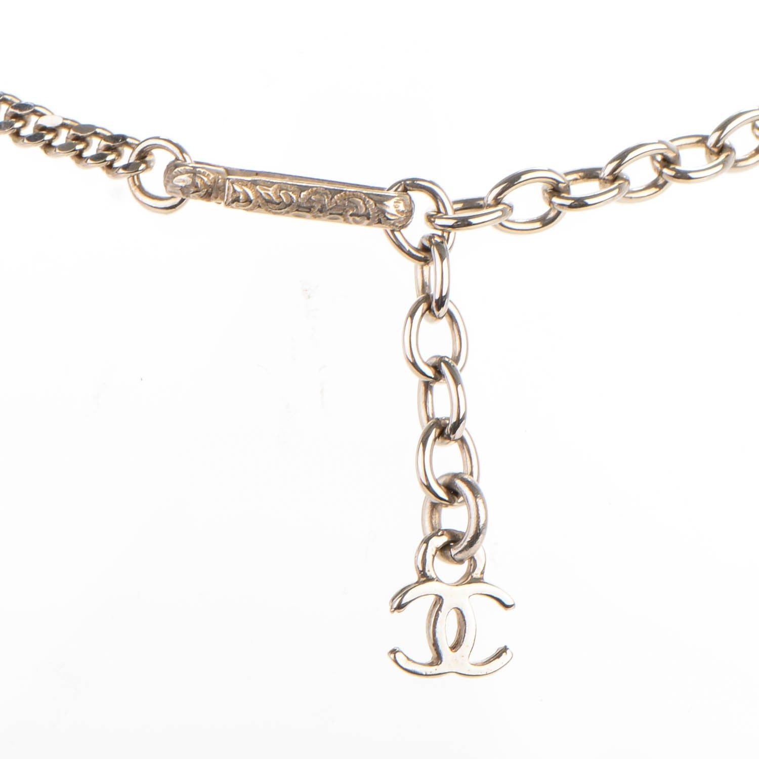 Chanel Iridescent Disco Pendant Necklace Silver 3 of 3