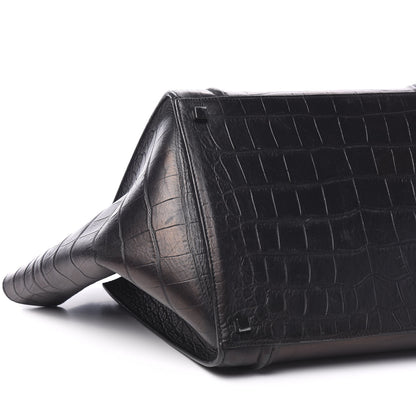 Celine Crocodile Embossed Calfskin Large Phantom Luggage Black 7 of 10