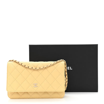 Chanel Caviar Quilted Wallet on Chain WOC Yellow 13 of 13