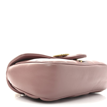 Gucci Nappa Matelasse Double G Studs Small Torchon GG Marmont Shoulder Bag Dusty Carmine Rose 9 of 11