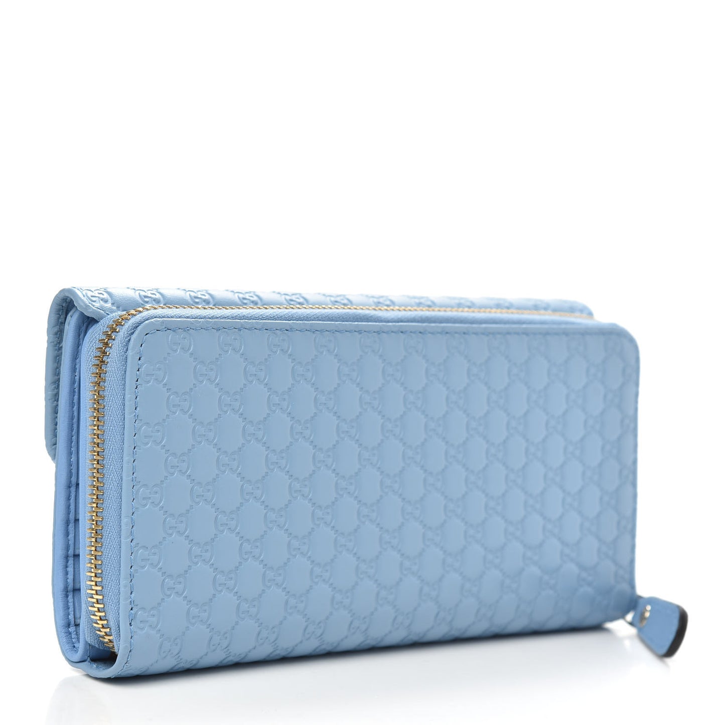 Soft Microguccissima Continental Zip Wallet Mineral Blue