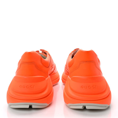 Gucci Apollo Calfskin Mens Rhyton Sneakers 9 New Orange Fluo 5 of 9