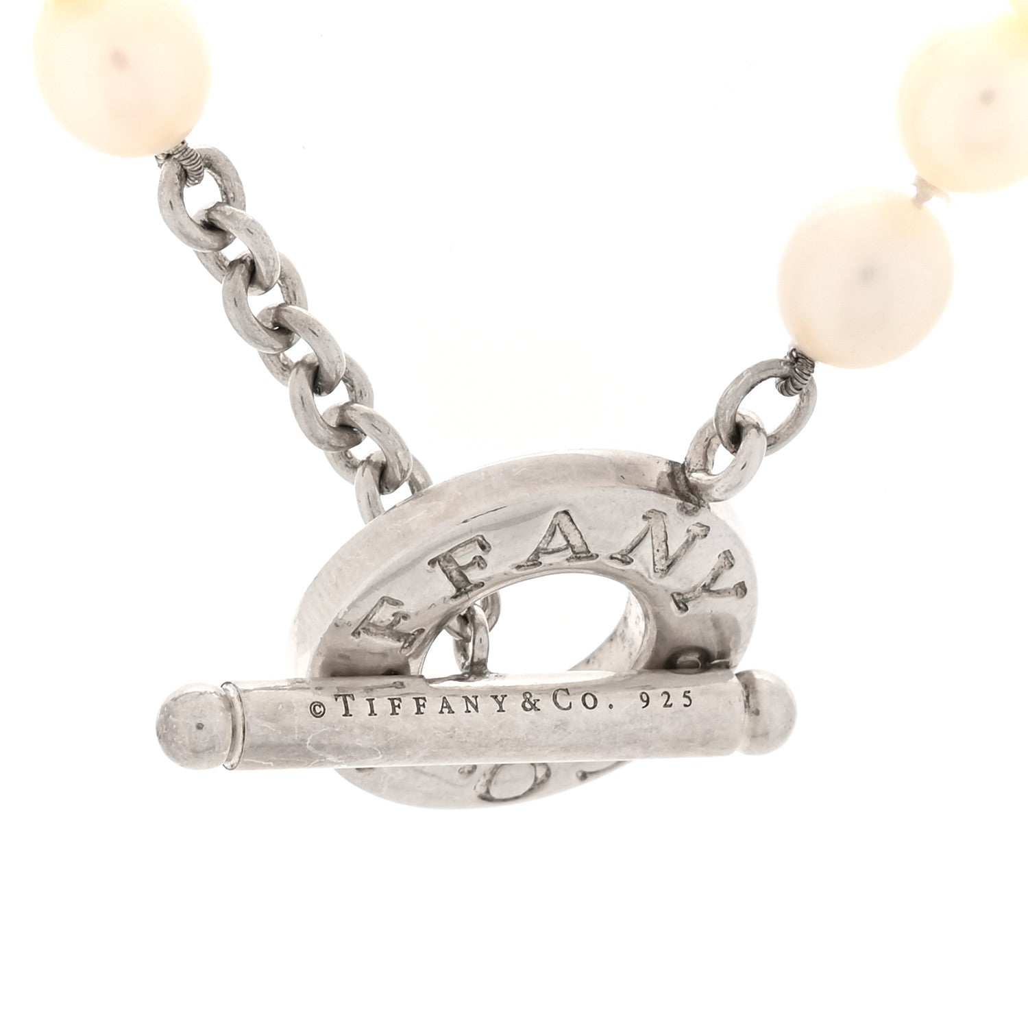 Tiffany Sterling Silver Pearl Strand Toggle Necklace 4 of 4