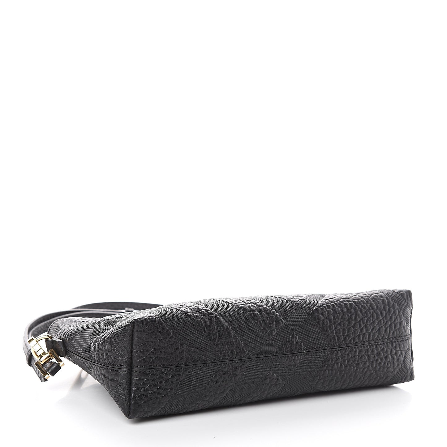 Signature Grain Calfskin Check Embossed Small Chichester Crossbody Clutch Bag Black