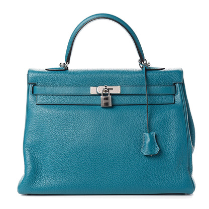 Hermes Taurillon Clemence Kelly Retourne 35 Bleu Izmir 1 of 33