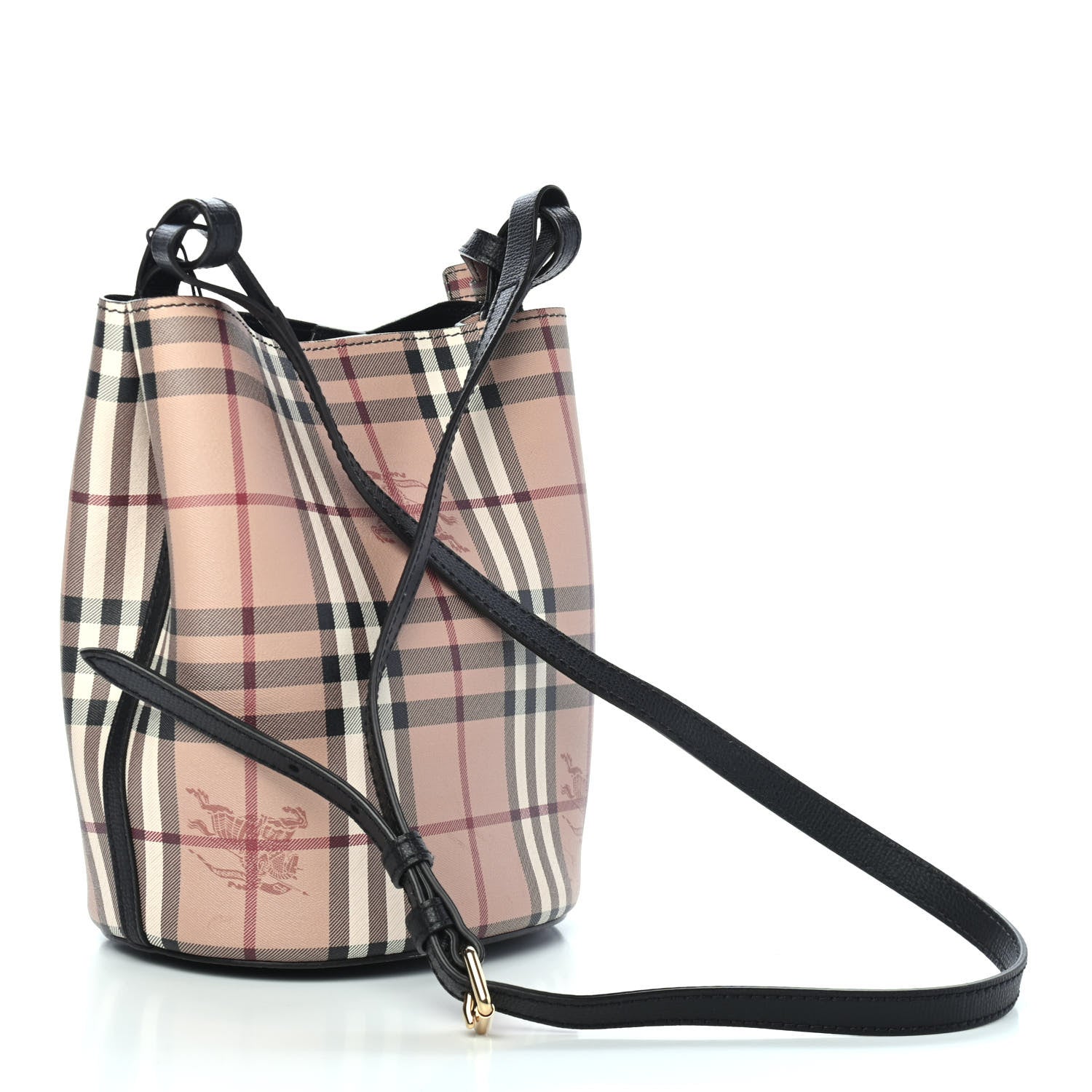 Burberry Haymarket Check Colours Small Lorne Bucket Crossbody Black 2 of 4