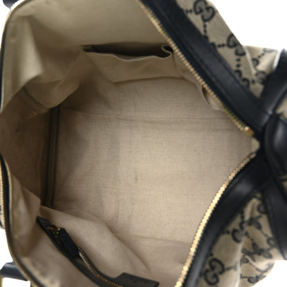 Gucci Monogram Selleria Calfskin Vintage Web Medium Boston Beige Blue 5 of 11