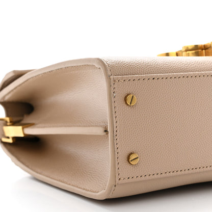 Saint Laurent Grain de Poudre Mini Classic Monogram Cassandra Top Handle Beige 9 of 10