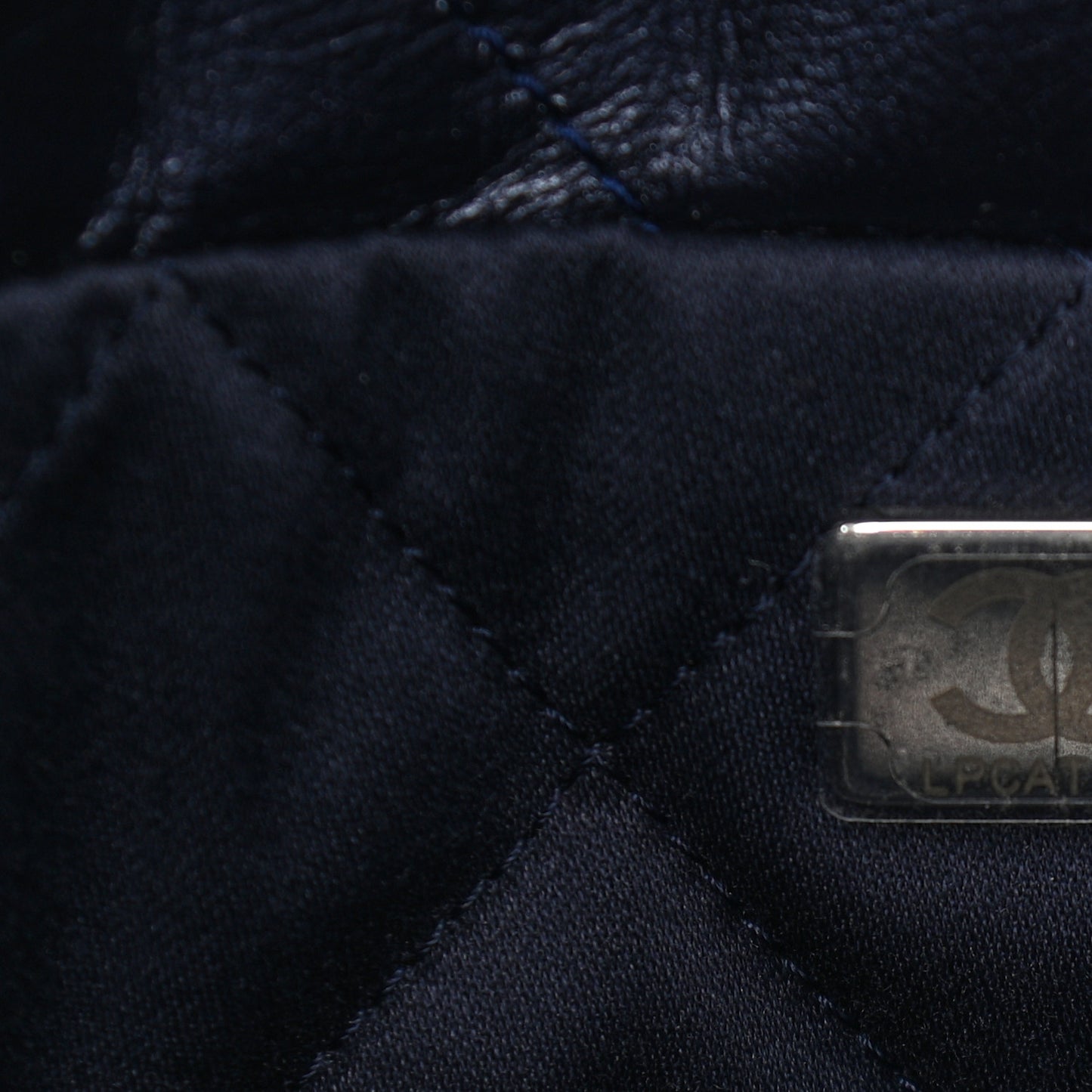 Metallic Calfskin Quilted Small Chanel 22 Navy Blue