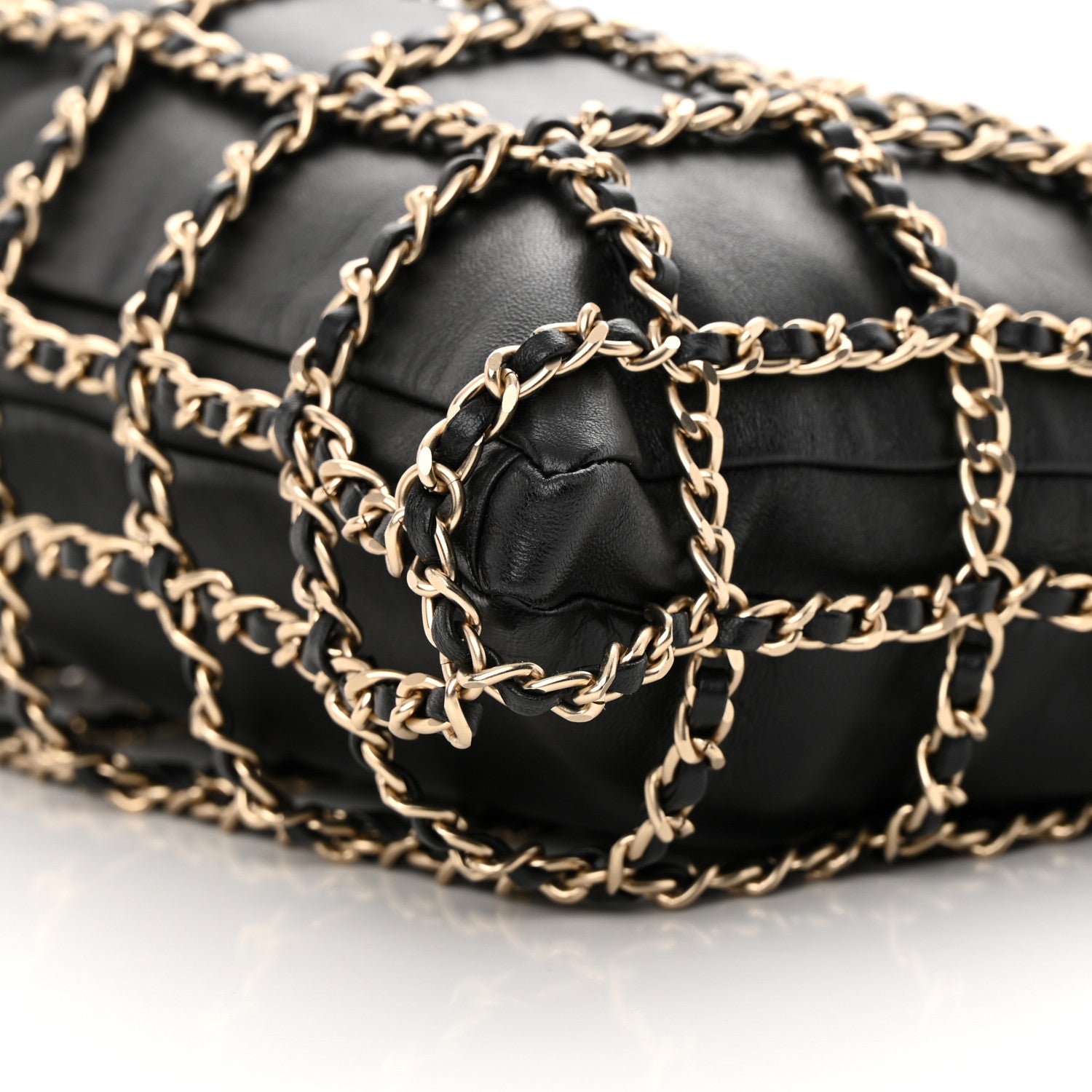 Chanel Lambskin Large Shopping Chain Tote Black 9 of 13