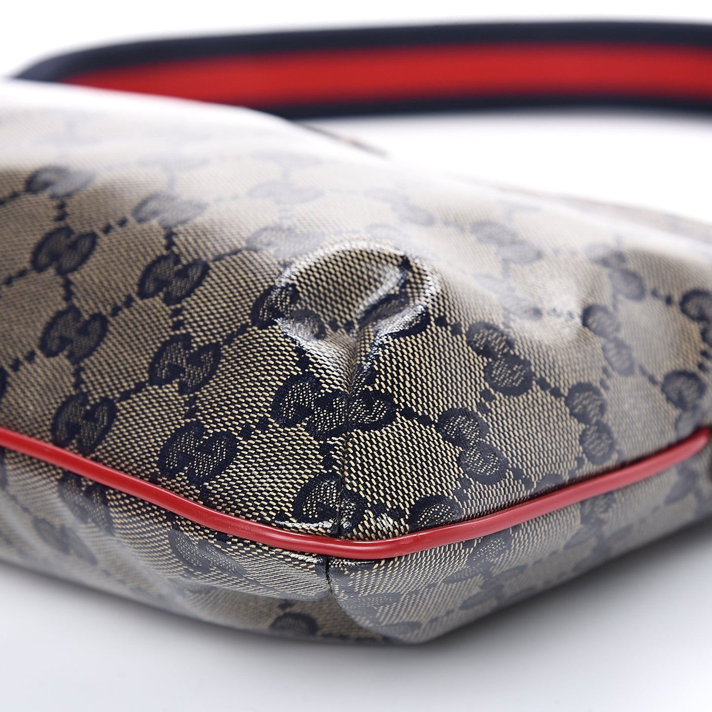 Crystal Monogram Small Flat Messenger Crossbody Navy