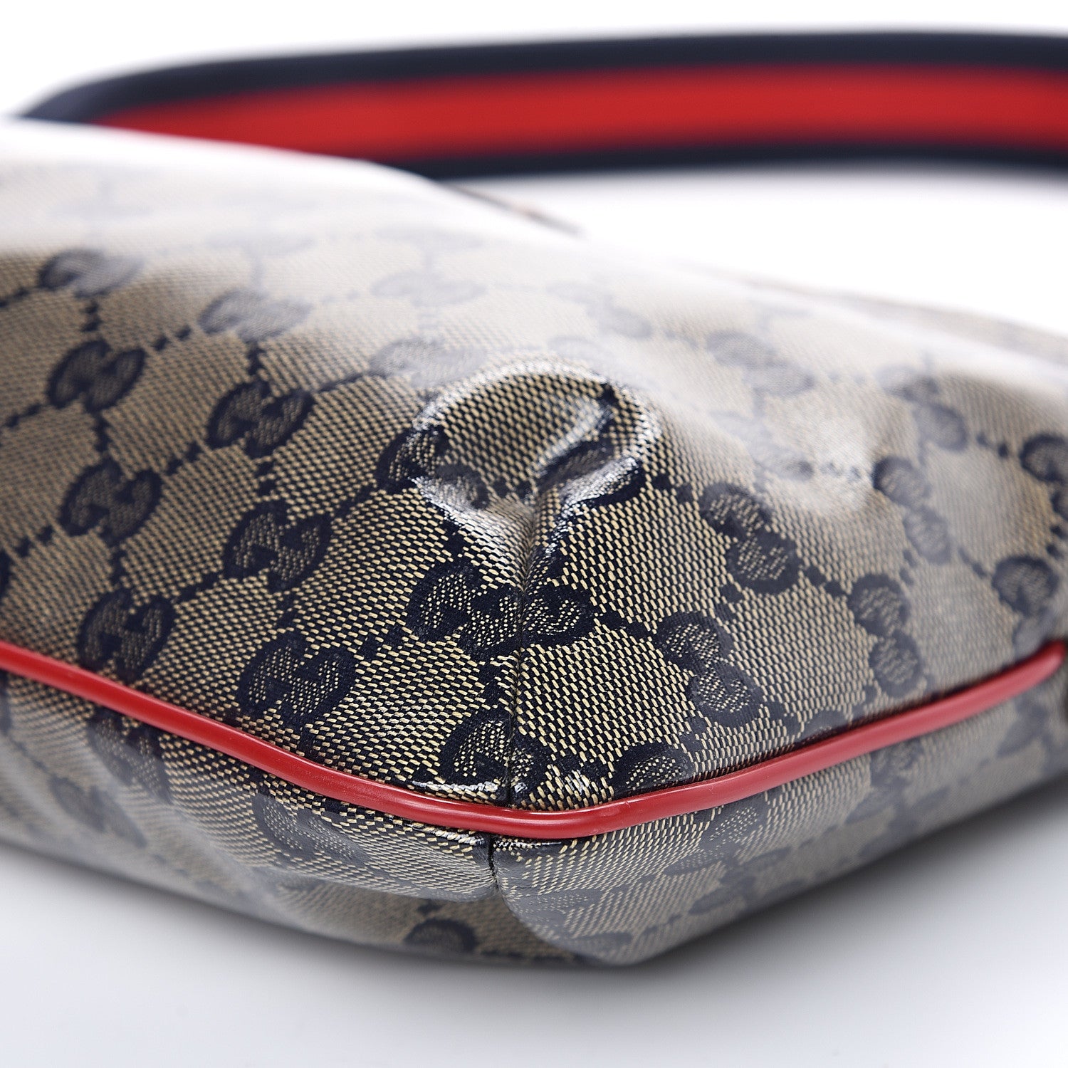 Gucci Crystal Monogram Small Flat Messenger Crossbody Navy 8 of 8
