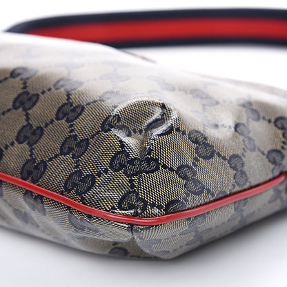 Gucci Crystal Monogram Small Flat Messenger Crossbody Navy 8 of 8