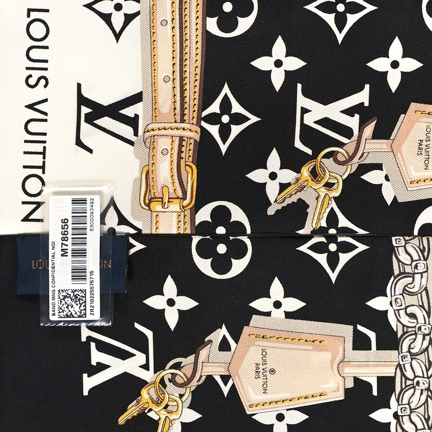 Silk Monogram Confidential Bandeau Black