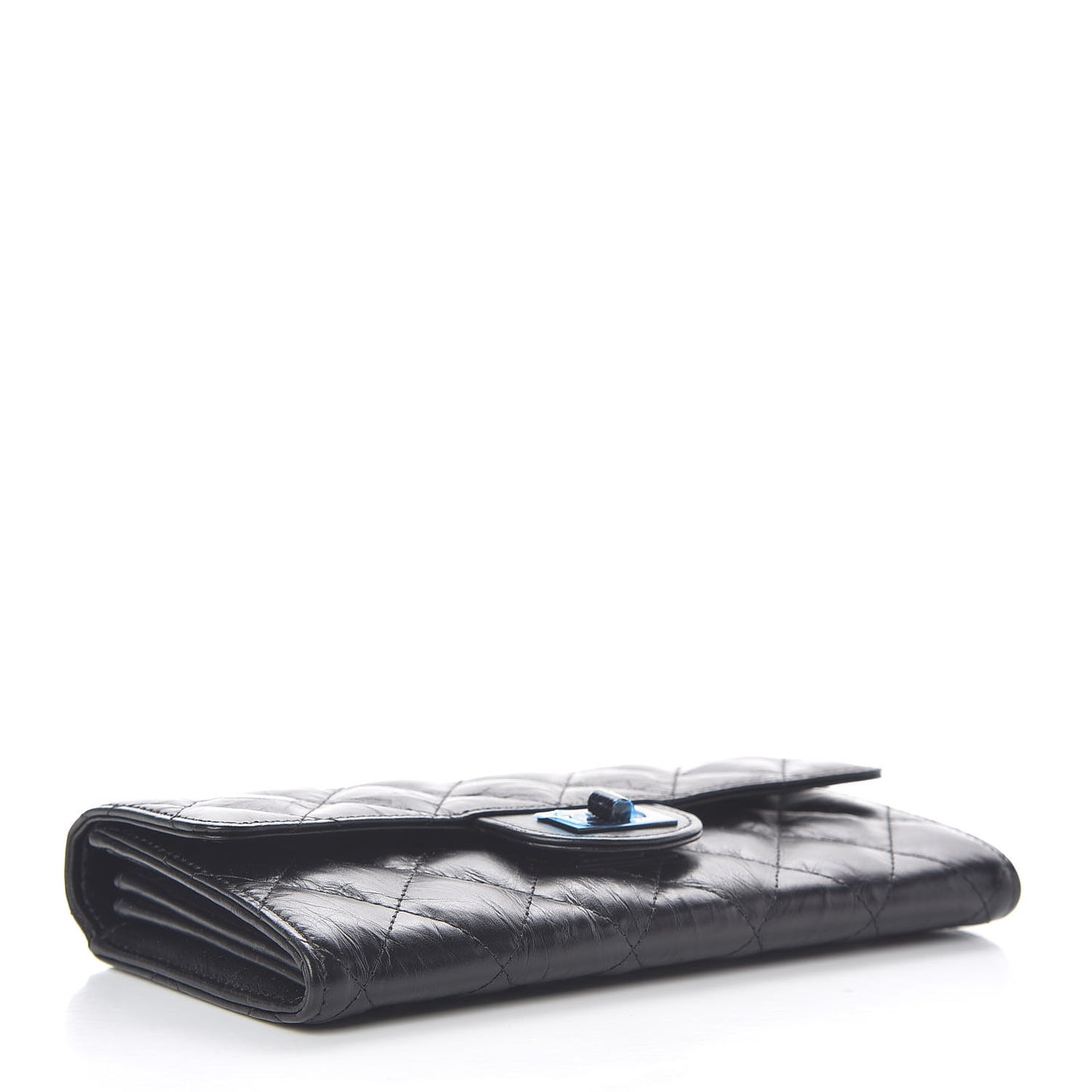 Aged Calfskin Quilted 2.55 Reissue Flap Wallet So Black