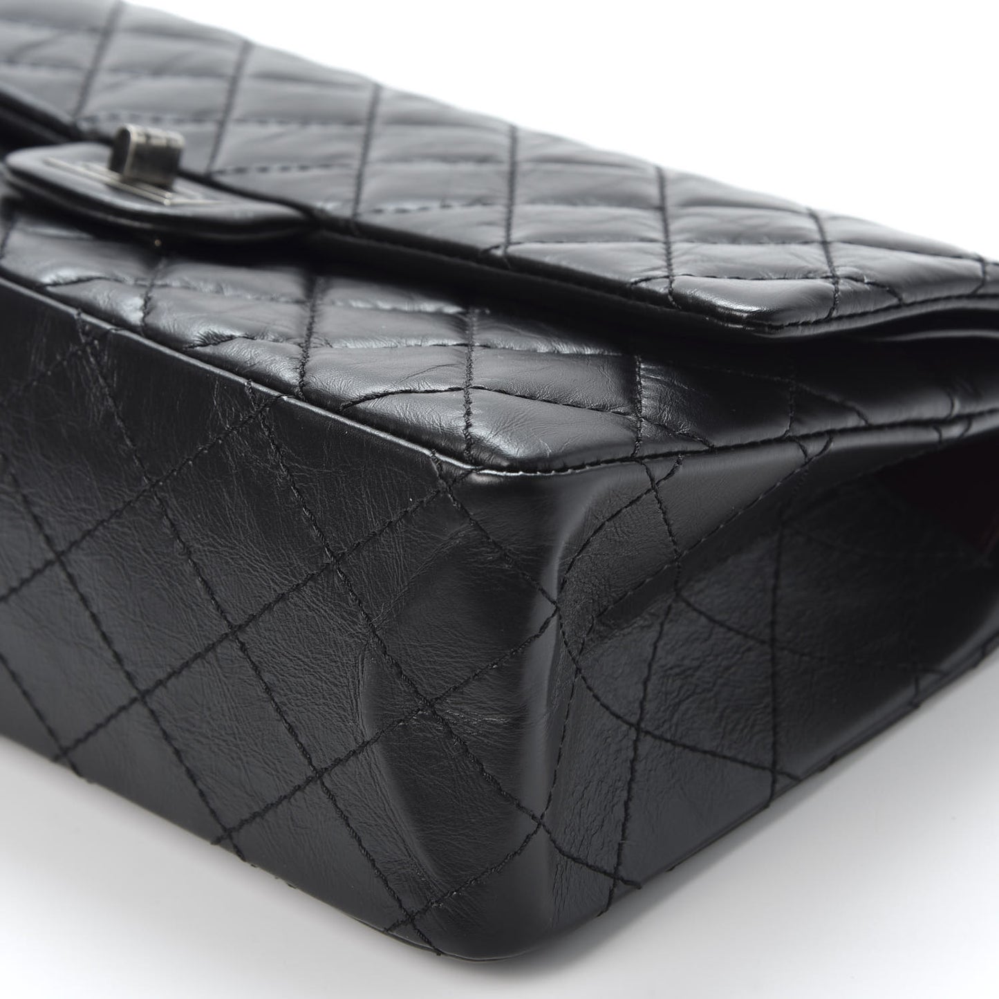 Aged Calfskin Quilted 2.55 Reissue 226 Flap Black