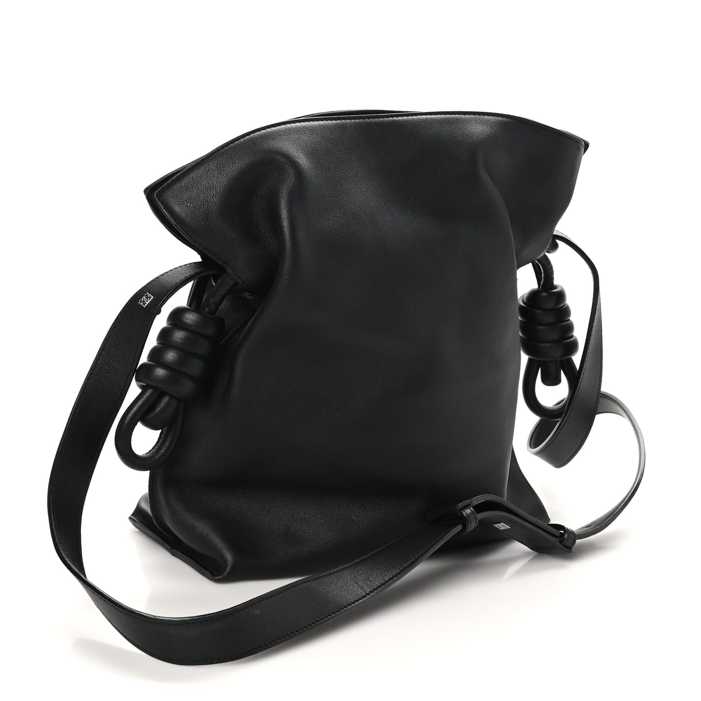 Calfskin Flamenco Knot Bag Black