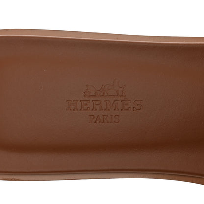 Hermes Box Calfskin Oran Sandals 37 Gold 7 of 8