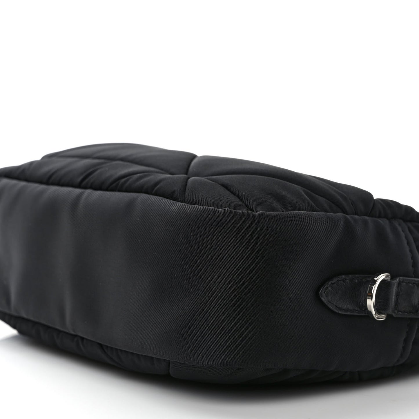 Re-Nylon Triangle Quilted Padded Shoulder Bag Black