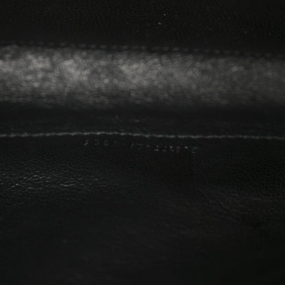 Saint Laurent Grain De Poudre Matelasse Chevron Monogram Chain Wallet Black 7 of 10
