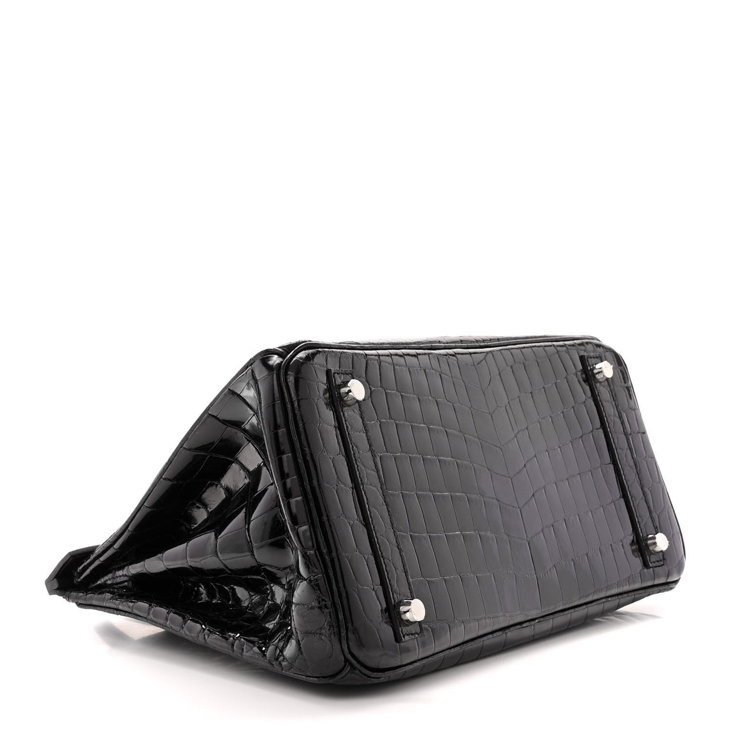 Shiny Niloticus Crocodile Birkin 30 Black