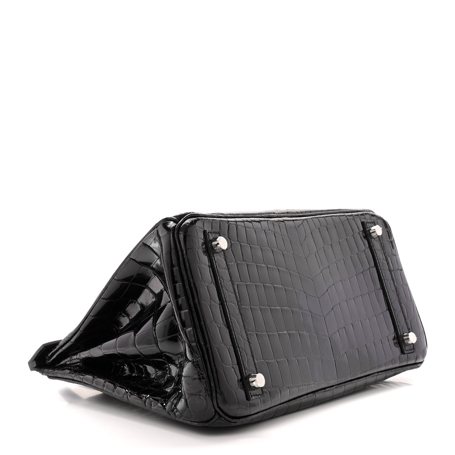 Hermes Shiny Niloticus Crocodile Birkin 30 Black 4 of 13
