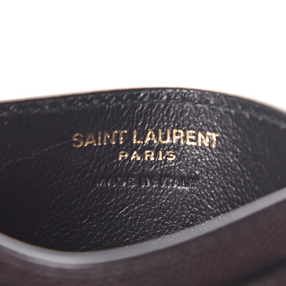 Saint Laurent Grain De Poudre Matelasse Chevron Monogram Credit Card Case Black 6 of 8