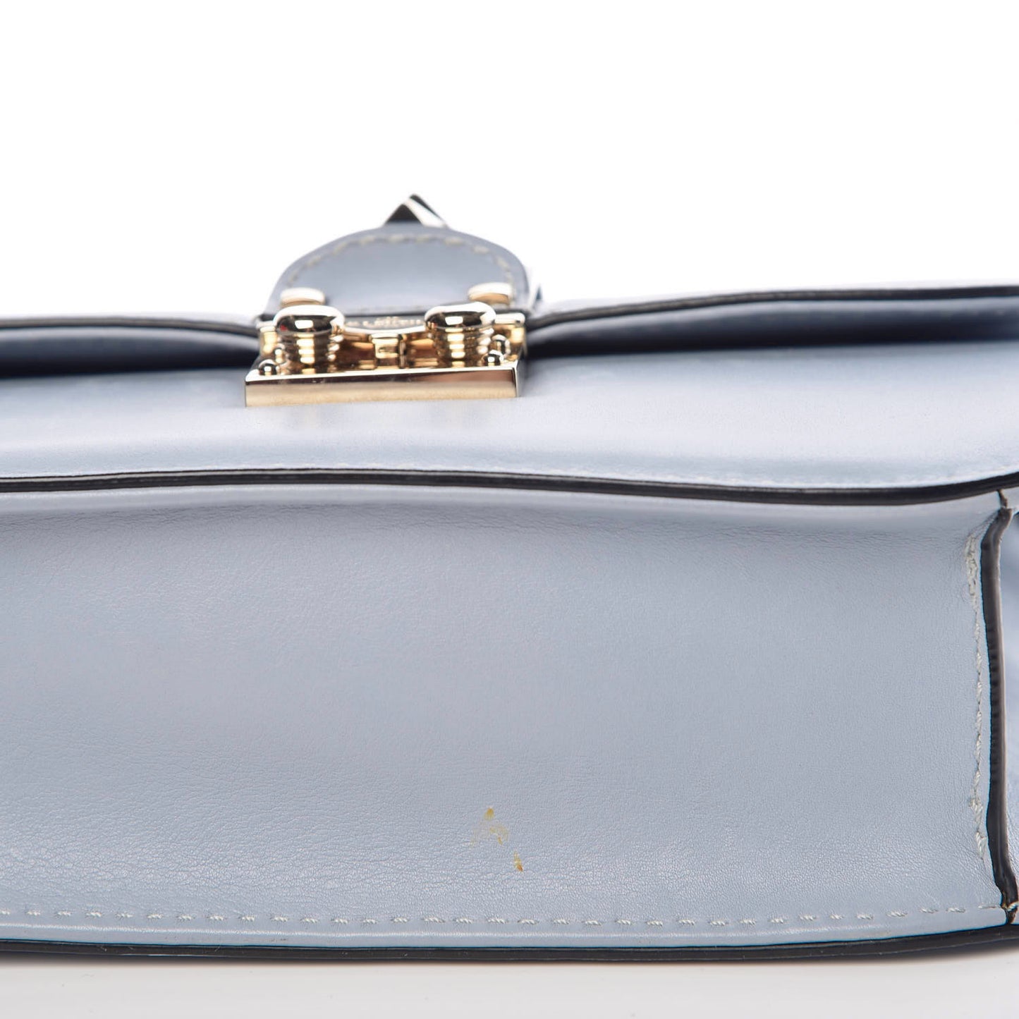 Vitello Small Glam Lock Rockstud Flap Water Sky