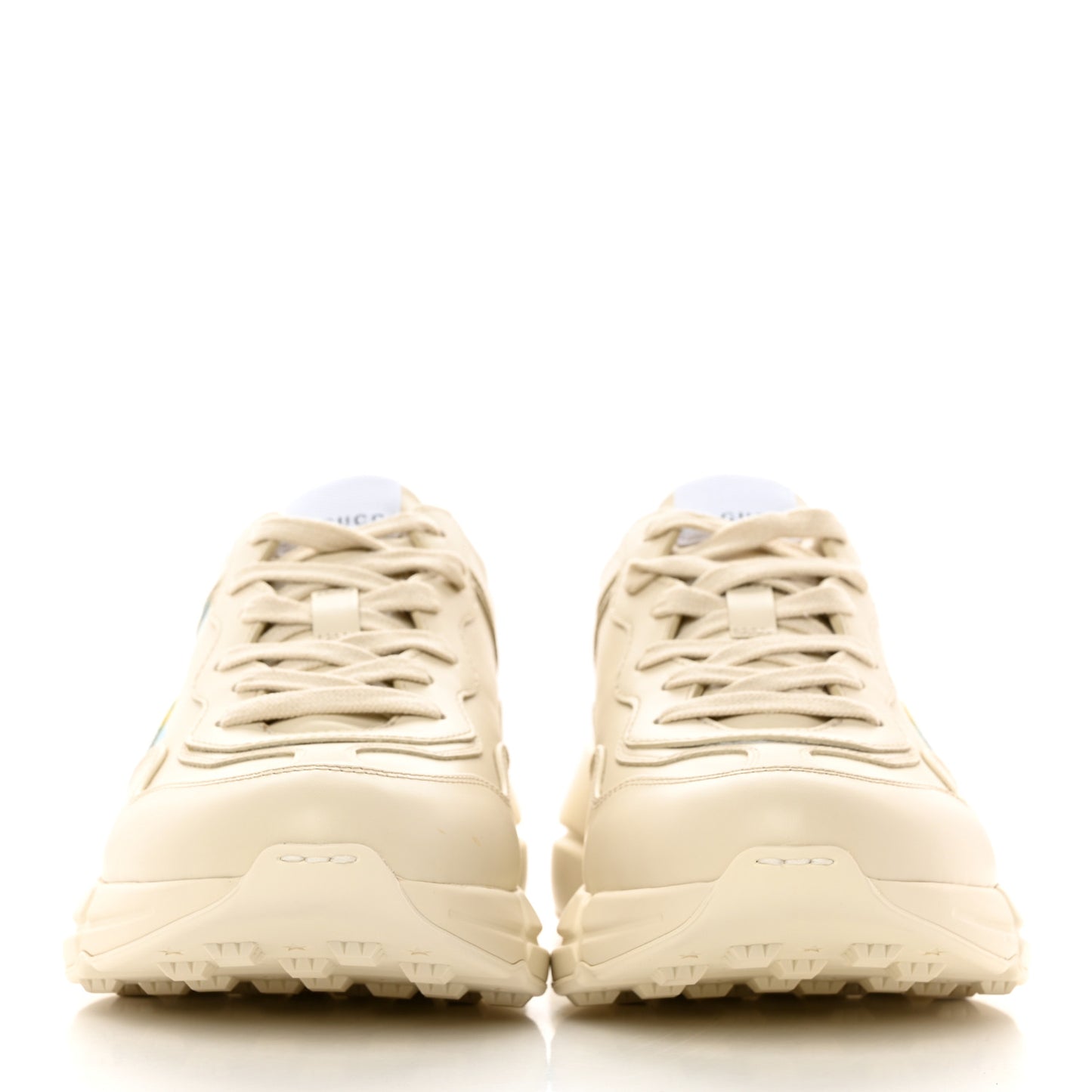 Apollo Calfskin Star Interlocking G Mens Rhyton Sneakers 8 Ivoire