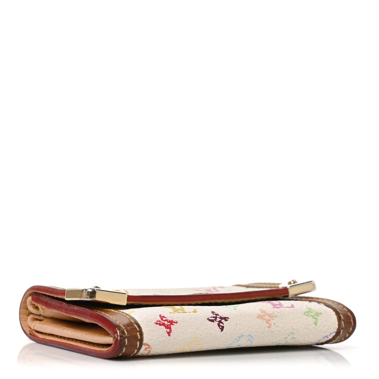 Monogram Multicolor Porte-Monnaie Plat Coin Purse White