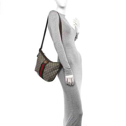 Gucci GG Supreme Monogram Web Small Ophidia Half Moon Hobo Brown 2 of 13