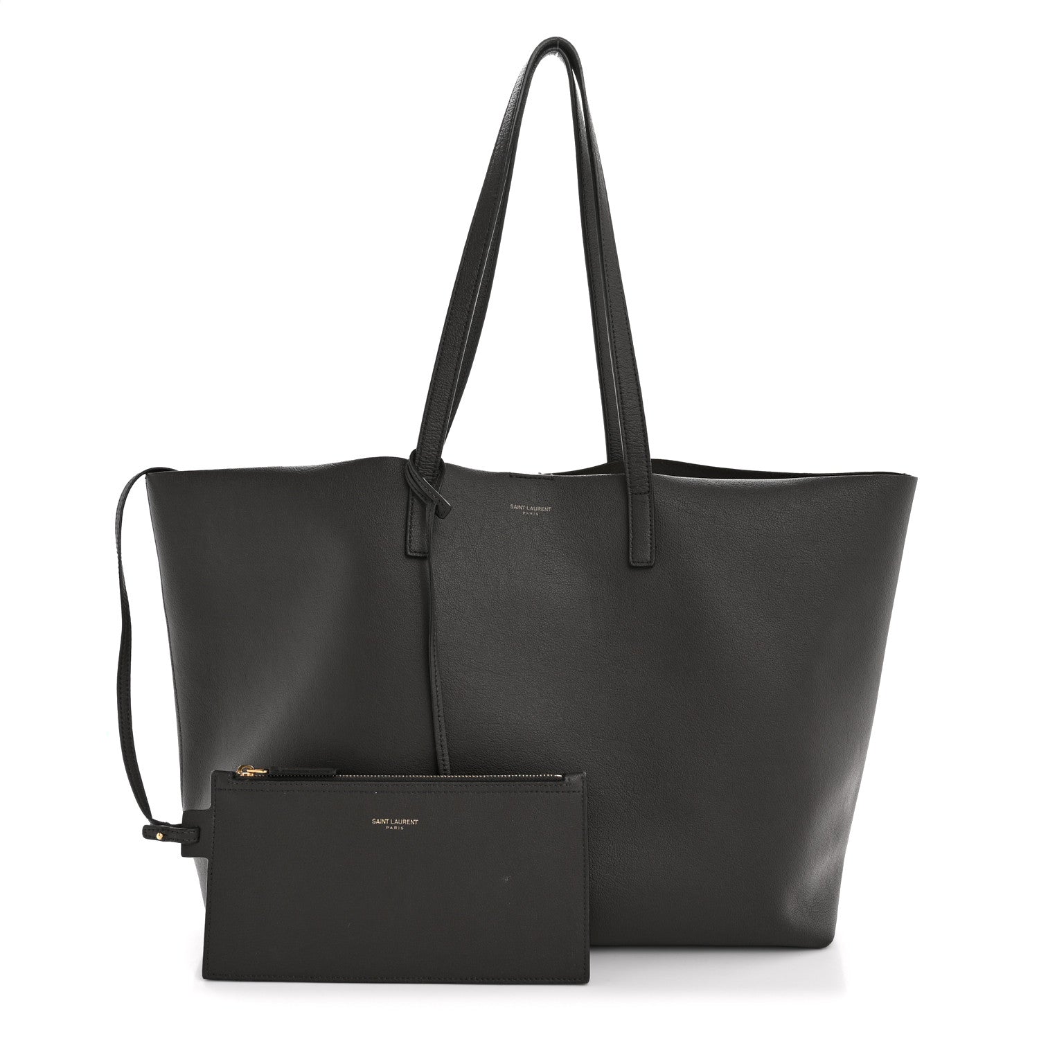 Saint Laurent Calfskin Large Shopping Tote Asphalt 3 of 14