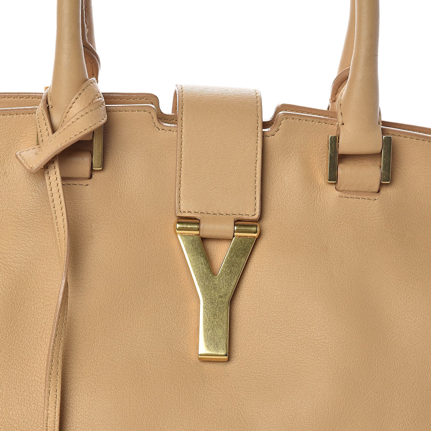 Saint Laurent Calfskin Medium Classic Y Cabas Light Beige 7 of 9