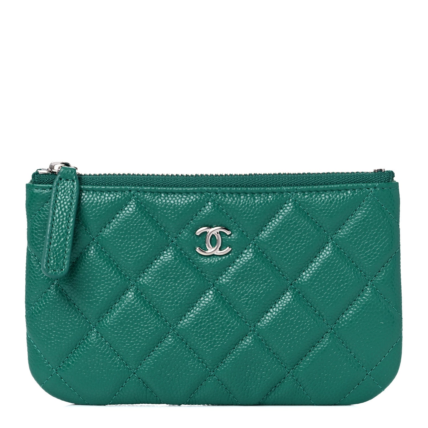 Chanel Caviar Quilted Small Cosmetic Case Green 1 of 7