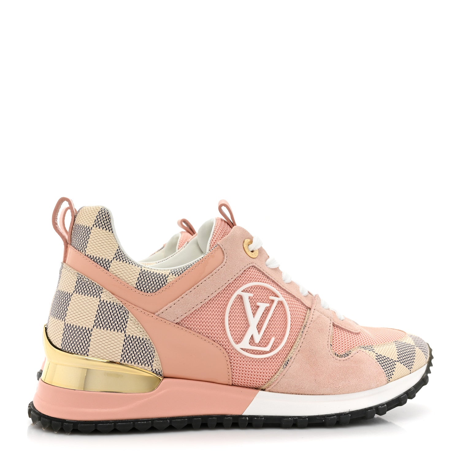 Louis Vuitton Suede Damier Azur Run Away Sneakers 36 Pink 5 of 10