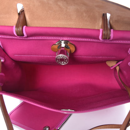 Hermes Vache Hunter Toile Herbag Zip 31 PM Magnolia Fauve 6 of 9