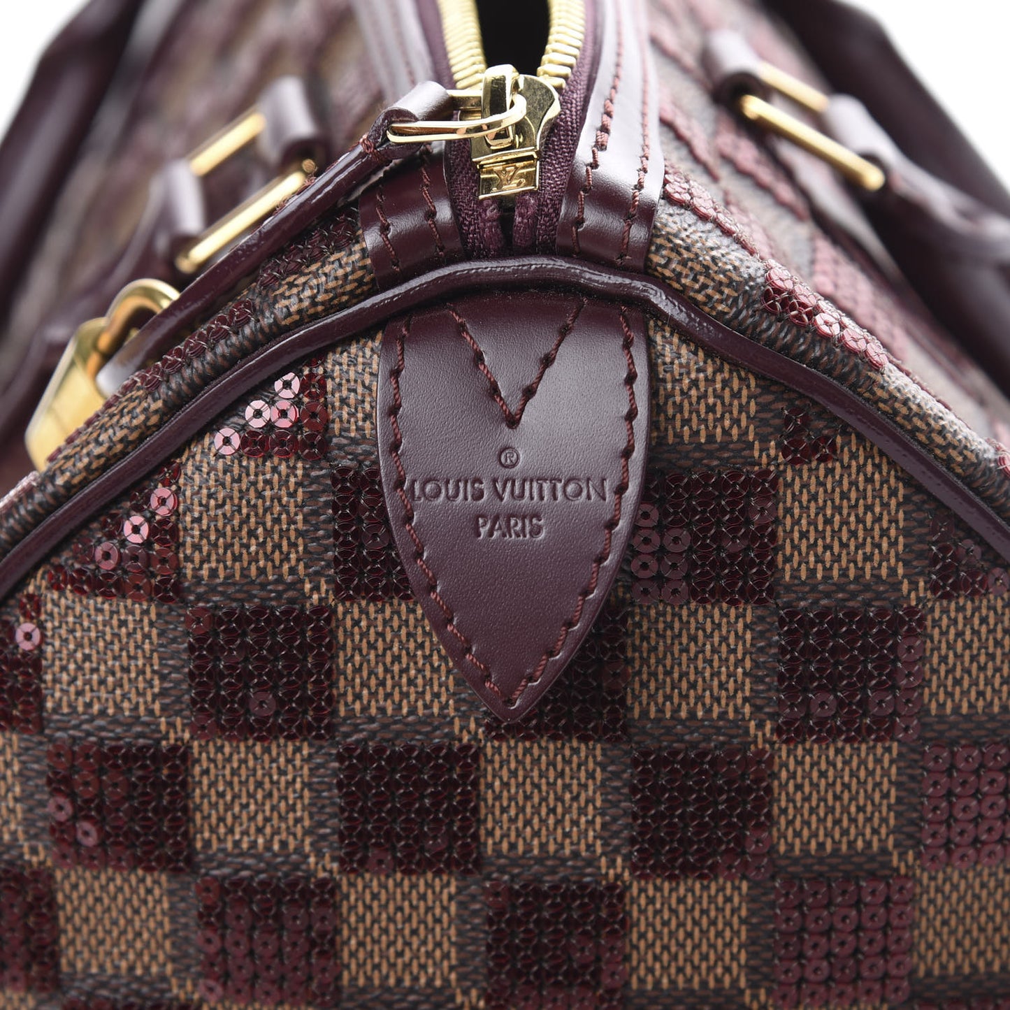 Damier Paillettes Speedy 30 Rouge