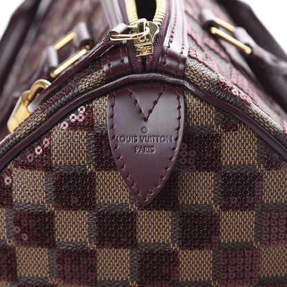 Louis Vuitton Damier Paillettes Speedy 30 Rouge 5 of 12