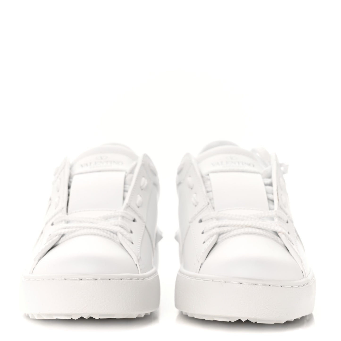 Calfskin VLTN Rockstud Open Sneakers 36.5 White